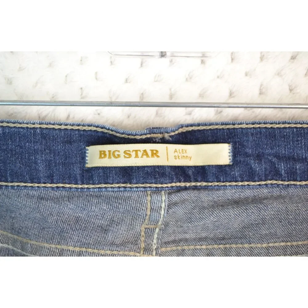 Big Star Alex Skinny Women's 32 Medium Wash Distressed Jeans
